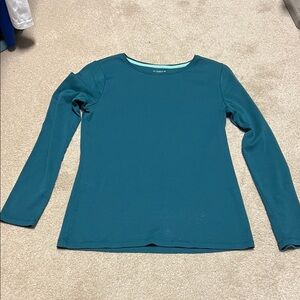 Talbots Pima Cotton Teal Long Sleeve Women's Top
